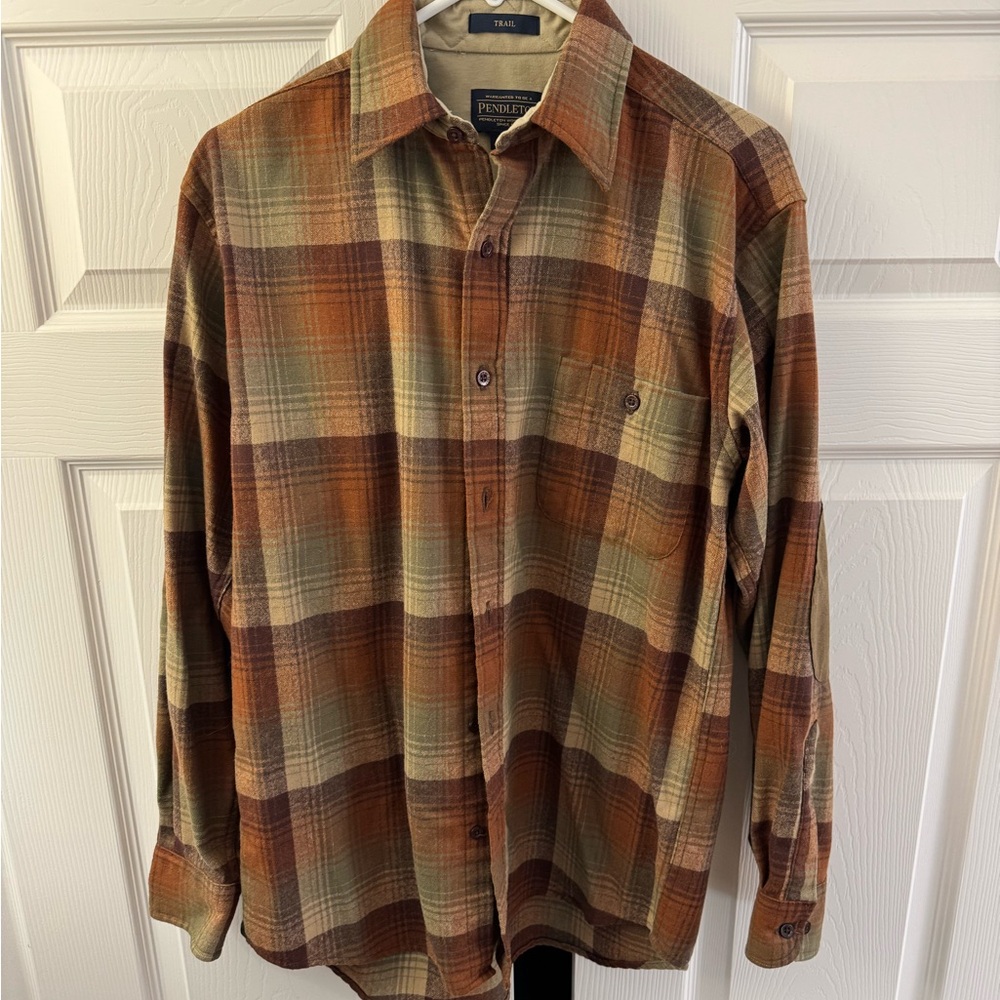 Pendleton Men's Plaid Shirt - Brown and Green